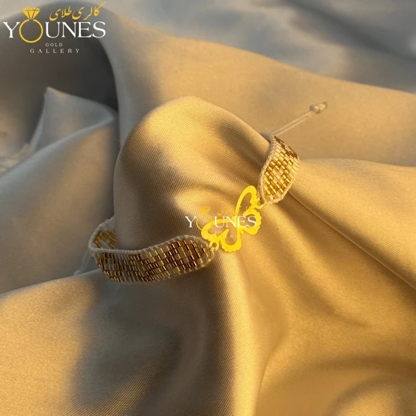 دستبند میوکی سفید طلایی پروانه طلا